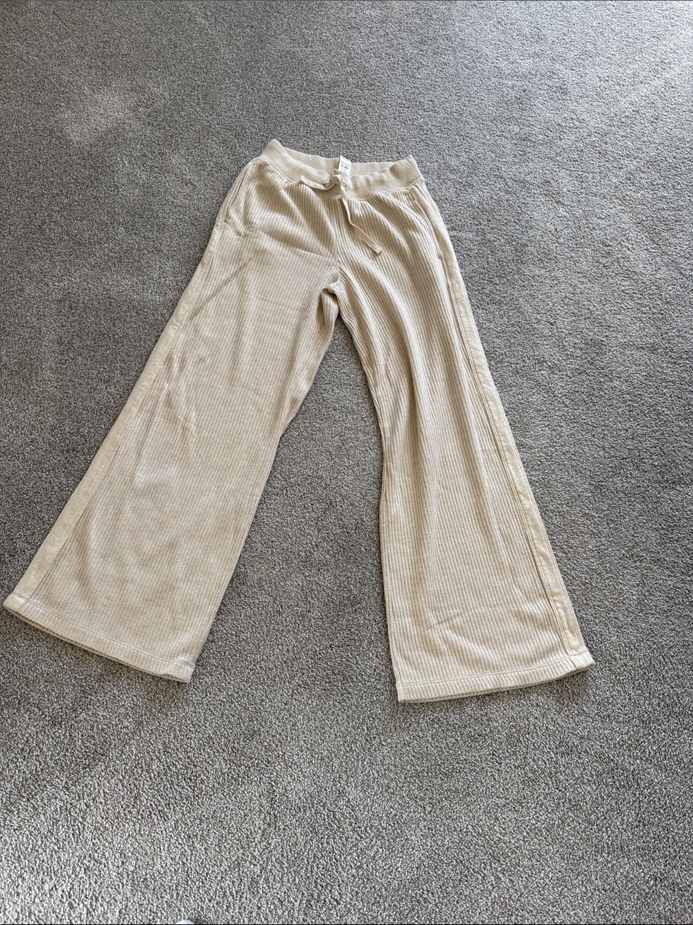 aerie Kids Ribbed Wide-Leg Sweatpants - Cream